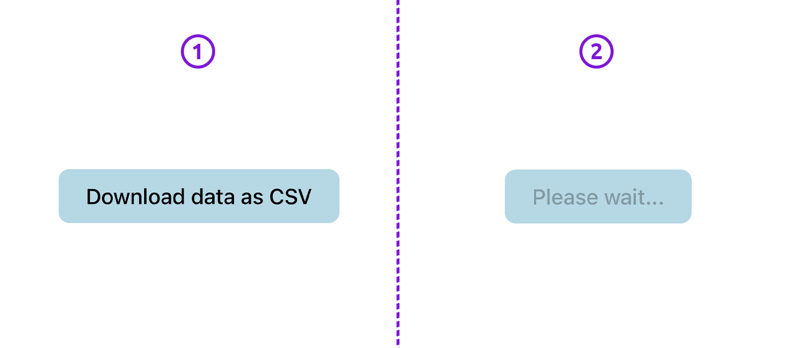 CSV download button's states