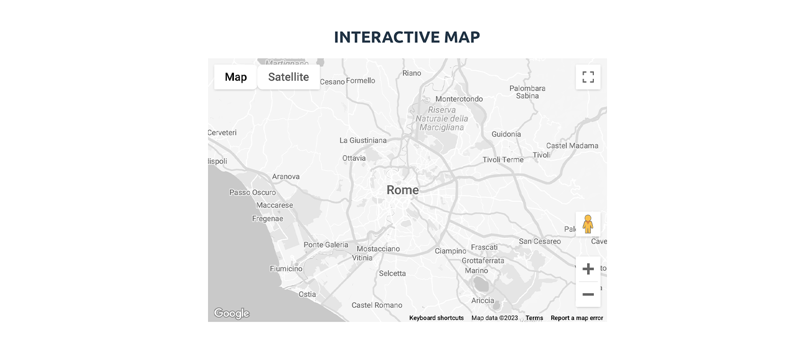 The 'Map' component in action in an example app.